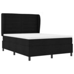 vidaXL Lit à ressorts avec matelas Noir 140 x 190 cm tissu