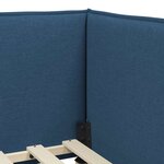 vidaXL Cadre de lit d'angle avec tête de lit Bleu 90 x 200 cm tissu