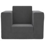 vidaXL Canapé-lit pour enfants Anthracite Peluche douce
