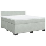 vidaXL Sommier à lattes de lit et matelas Gris clair 180x200cm Velours