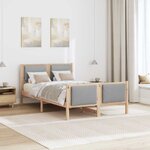 vidaXL Cadre de lit avec tête de lit Gris clair 120 x 200 cm tissu