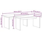 vidaXL Table basse 2 Pièces Naturel 100 x 69 x 35.5 cm Bois massif en pin
