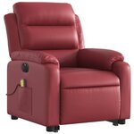 vidaXL Fauteuil inclinable de massage électrique rouge bordeaux