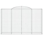 vidaXL Paniers à gabions arqués 17 Pièces 300x50x180/200 cm fer galvanisé