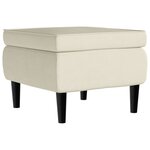 vidaXL Tabouret avec pieds en bois Crème Velours