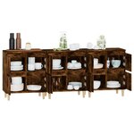 vidaXL Buffets 3 Pièces chêne fumé 60x35x70 cm bois d'ingénierie