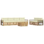 vidaXL Ensemble de canapés d'extérieur 7 pc Blanc et crème Polyester