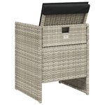 vidaXL Chaises de jardin avec coussins lot de 4 gris clair poly rotin