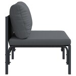 vidaXL Mobilier de jardin avec coussin avec oreiller Anthracite Acier