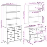 vidaXL Hutch ASKIM Blanc 91 x 40 x 184 cm Bois de pin massif