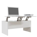 vidaXL Table basse Blanc 102x50 5x46 5 cm Bois d'ingénierie