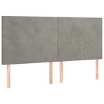 vidaXL Tête de lit à LED Gris clair 180x5x118/128 cm Velours