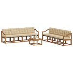 vidaXL Ensemble de canapés d'extérieur 9 pc Naturel et Beige