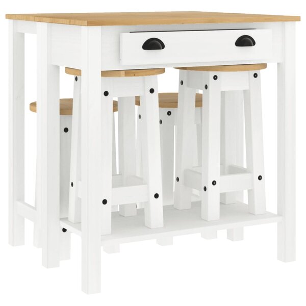 vidaXL Ensemble de bar 5 Pièces Blanc Bois de pin massif