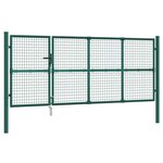 vidaXL Portal de jardin maille vert 350x175 cm acier galvanisé