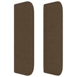 vidaXL Tête de lit avec oreilles Marron Foncé 203x16x78/88 cm Tissu