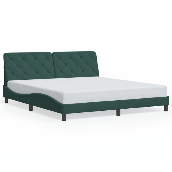vidaXL Cadre de lit sans matelas vert foncé 180x200 cm velours
