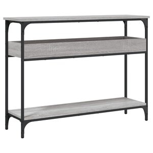 vidaXL Table console avec étagère sonoma gris 100x29x75 cm