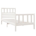 vidaXL Cadre de lit sans matelas blanc bois massif