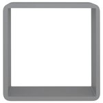 vidaXL Étagères murales sous forme de cube 3 Pièces Gris MDF