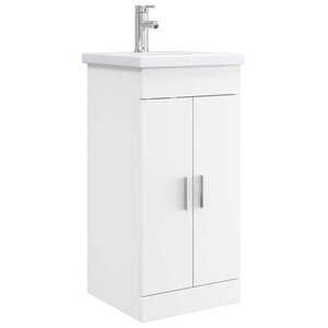 vidaXL Meuble de salle de bain avec évier Blanc 42 x 40 x 84 5 cm