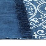 vidaXL Tapis Kilim Coton 160 x 230 cm avec motif Bleu