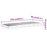 vidaXL Matelas en mousse blanc 90x220 cm 7 zones dureté 20 ILD