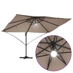 vidaXL Parasol Déporté - Taupe Taupe Tissu Grand Réglable en hauteur