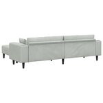 vidaXL Canapé en velours avec coussin avec oreiller 3 Pièces Gris clair 208 cm Velours