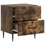 vidaXL Cabinet de chevet avec tiroir Chêne fumé 43 x 34 5 x 47 5 cm