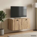 vidaXL Meuble TV mural 59 5 x 31 x 30 cm Chêne artisanal