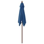 vidaXL Parasol de jardin avec mât en bois bleu azuré 198x198x231 cm
