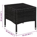 vidaXL Mobilier de bistro 3 Pièces Résine tressée Noir