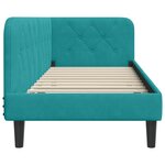 vidaXL Cadre de lit d'angle Turquoise 80 x 200 cm Velours