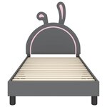 vidaXL Cadre de lit pour enfants avec tête de lit Gris clair PU