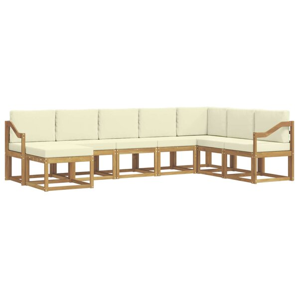 vidaXL Ensemble de canapés d'extérieur 8 Pièces Blanc et crème