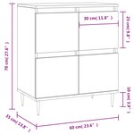 vidaXL Buffet Sonoma gris 60x35x70 cm Bois d'ingénierie
