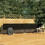 vidaXL Ensemble de canapés de jardin 4 pièces avec coussins en résine tressée grise