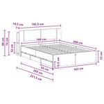 vidaXL Cadre de lit avec rangement Sonoma gris 160 x 200 cm
