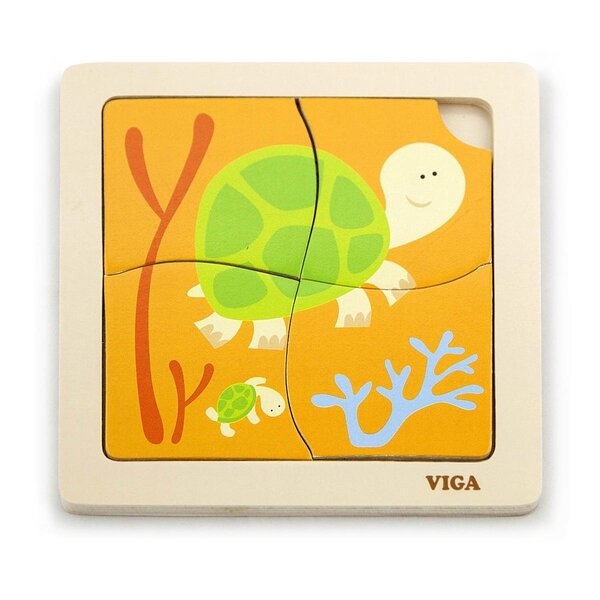 Puzzle plat pratique Viga 50143 - Tortue