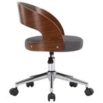 vidaXL Chaise pivotante à manger Gris Bois courbé et tissu