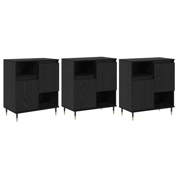 vidaXL Buffets 3 Pièces Chêne noir 180 x 35 x 70 cm Bois d'ingénierie