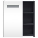 vidaXL Armoire de salle de bain à miroir avec LED gris 45x13x52 cm