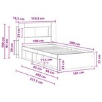 vidaXL Cadre de lit avec rangement Noir 100 x 200 cm Bois d'ingénierie