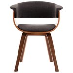 vidaXL Chaises à manger lot de 6 gris bois courbé et tissu