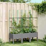 vidaXL Jardinière avec treillis Gris clair 120x40x142 5 cm PP