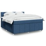 vidaXL Sommier à lattes de lit avec matelas Bleu 180x200 cm Tissu