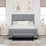 vidaXL Lit à ressorts avec matelas Gris clair 140 x 190 cm tissu