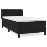 vidaXL Sommier à lattes de lit avec matelas Noir 90x190 cm Velours