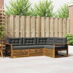 vidaXL Ensemble de canapés d'extérieur 4 Pièces Naturel et Anthracite